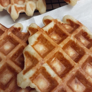 宵越し生地の朝食ワッフル